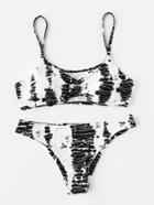 Shein Tie Dye Spaghetti Strap Bikini Set