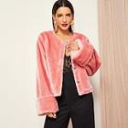 Shein Bell Sleeve Button Up Teddy Coat