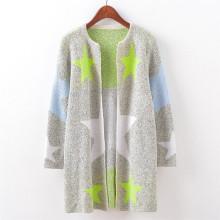 Shein Star Pattern Marled Knit Cardigan