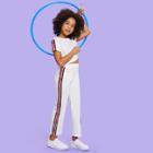 Shein Girls Striped T-shirt & Sweatpants Set