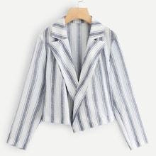 Shein Notch Collar Striped Blazer
