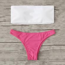 Shein Two Tone Bandeau Bikini Set