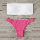 Shein Two Tone Bandeau Bikini Set