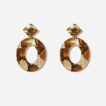 Shein Square & Open Oval Drop Earring