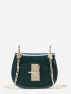 Shein Plain Pvc Chain Saddle Bag