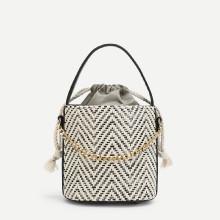 Shein Zigzag Bucket Bag With Chain