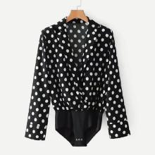 Shein Polka Dot Blouse Bodysuit