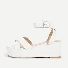 Shein Criss Cross Platform Wedge Sandals