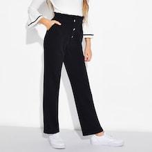 Shein Girls Paperbag Waist Button Fly Pants