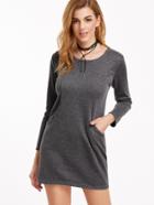 Shein Grey Tee Dress With Pockets