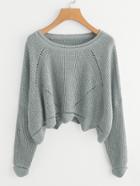 Shein Scalloped Hem Eyelet Crop Jumper