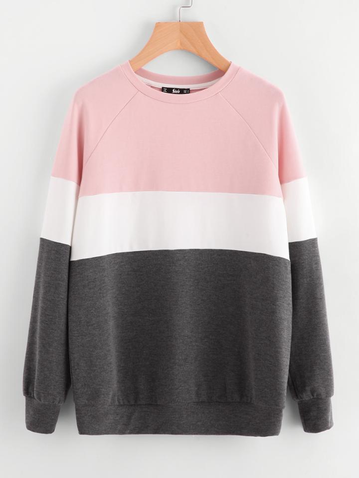 Shein Cut And Sew Raglan Sleeve Sweatshirt