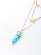 Shein Contrast Polygon Pendant Necklace