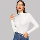 Shein Letter Embroidered Stand Neck Sweater