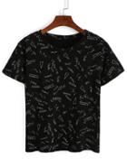 Shein Letter Graffiti Print T-shirt