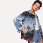 Shein Tropical Print Single Breasted Jacket
