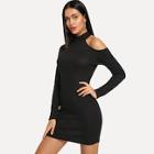 Shein Cut Out Stand Collar Skinny Dress