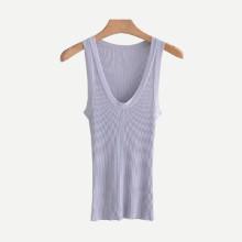 Shein U Neckline Ribbed Tank Top