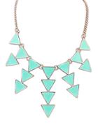 Shein Blue Gold Triangle Chain Necklace