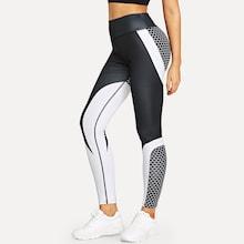 Shein Colorblock Polka Dot Skinny Leggings