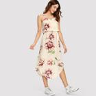 Shein Floral Print Split Cami Dress