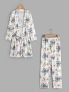 Shein Cami And Pants Pajama Set With Robe