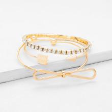 Shein Rhinestone & Knot Design Bracelet Set