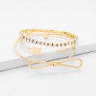 Shein Rhinestone & Knot Design Bracelet Set