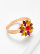 Shein Flower Shaped Rhinestone Decorated Ring