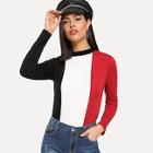 Shein Colorblock Form Fitting Tee