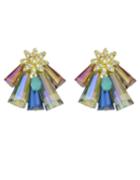 Shein Beautiful Colorful Imitation Crystal Stud Earrings For Women