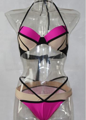 Rosewe Halter Neck Two Piece Colorful Bikini