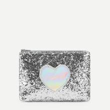 Shein Heart Pattern Sequin Pu Wallet