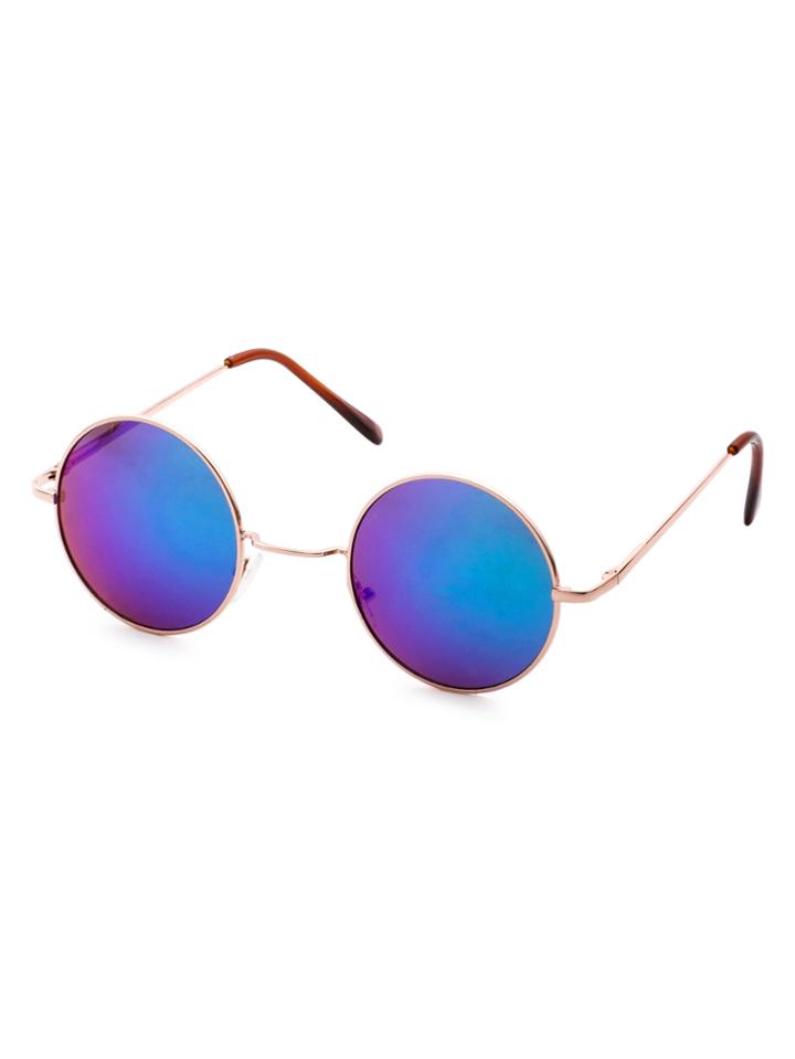 Shein Gold Frame Reflective Lens Retro Style Sunglass