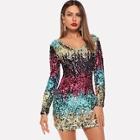 Shein Colorful Sequin V-neck Dress