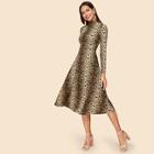 Shein 80s Mock-neck Leopard Print Dress