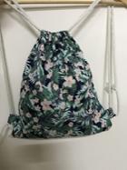 Shein Blue Florals Drawstring Canvas Backpacks