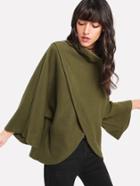 Shein Overlap Front Dolman Sleeve Pullover