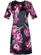 Shein Black Flowers Print Sheath Dress