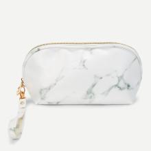Shein Marble Print Shell Shaped Makeup Bag