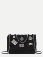 Shein Embellished Boxy Quilted Flap Chain Bag