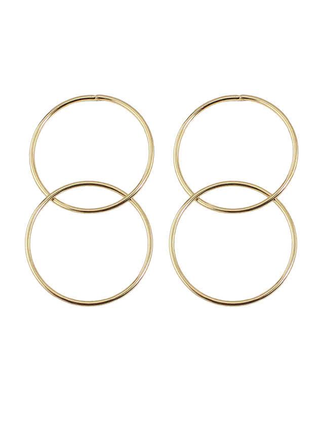 Shein Punk Design Gold Color Circle Shape Hanging Stud Earrings