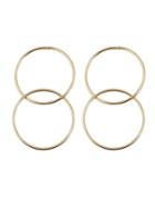 Shein Punk Design Gold Color Circle Shape Hanging Stud Earrings