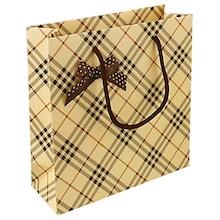 Shein Plaid Pattern Oversized Paper Storage Bag