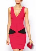 Rosewe Catching V Neck Sleeveless Open Back Dress For Woman