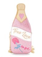 Shein Bottle Design Floral Embroidered Glitter Bag