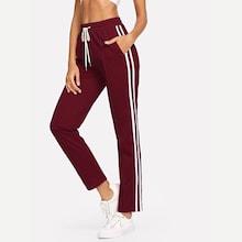 Shein Striped Side Drawstring Waist Pants