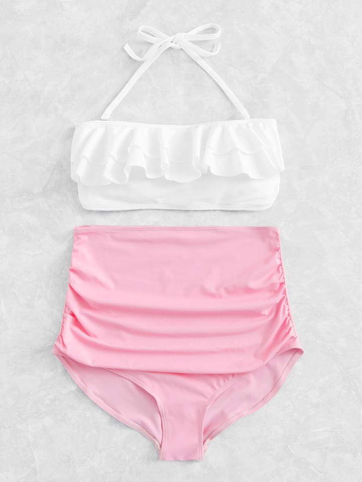 Shein High Waist Ruffle Bikini Set