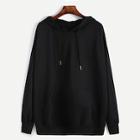 Shein Plus Drawstring Detail Pocket Front Hooded Sweatshirt