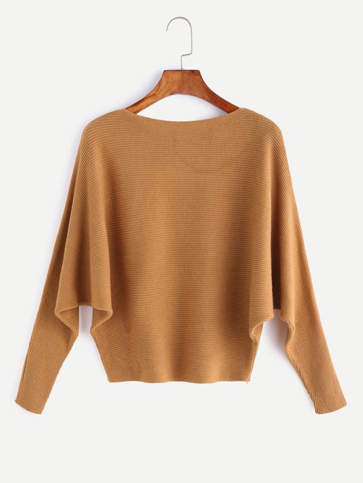 Shein Boat Neckline Dolman Sleeve Sweater